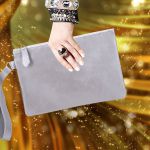 Bolsa Feminina Carteiro De Mão Festa Clutch Prata Zuí Brasil