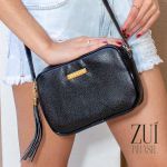 Bolsa Zuí Brasil Transversal Quadrada Relax Preto 