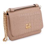 Bolsa Flap Croco Nude Zuí Brasil Nova Coleção