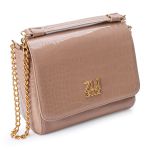 Bolsa Flap Croco Verniz Nude Zuí Brasil Nova Coleção