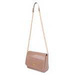 Bolsa Flap Croco Verniz Nude Zuí Brasil Nova Coleção