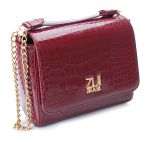Bolsa Flap Croco Verniz Marsala Zuí Brasil Nova Coleção