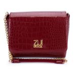 Bolsa Flap Croco Verniz Marsala Zuí Brasil Nova Coleção