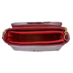 Bolsa Flap Croco Verniz Marsala Zuí Brasil Nova Coleção