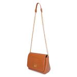 Bolsa Flap Croco Verniz Caramelo Zuí Brasil Nova Coleção
