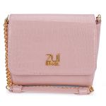 Bolsa Flap Croco Verniz Rosa Zuí Brasil Nova Coleção