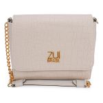 Bolsa Flap Croco Off White Zuí Brasil Nova Coleção