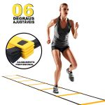 Kit Treino Corda de Pular + 10 Cones + 10 Pratos + Escada Agilidade + Roda Abdominal Zuí Brasil