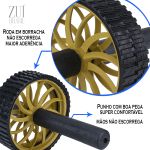 Rodinha Abdominal Dupla Amarela Exercícios Aparelho Lombar Zuí Brasil