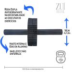 Rodinha Abdominal Dupla Preta Exercícios Aparelho Lombar Zuí Brasil 