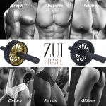 Rodinha Abdominal Dupla Preta Exercícios Aparelho Lombar Zuí Brasil 