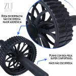 Rodinha Abdominal Dupla Preta Exercícios Aparelho Lombar Zuí Brasil 