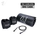 Kit Peso Caneleira 6kg (o Par) Com Corda De Pular Com Colchonete Para Treino - Zuí Brasil