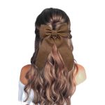 Laço de Cabelo Adulto Infantil Grande Luxo Boneca Prendedor Presilha Caqui