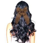 Laço de Cabelo Adulto Infantil Grande Luxo Boneca Prendedor Presilha Caqui