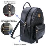 Mochila Grande Matelassê Preta Zuí Brasil