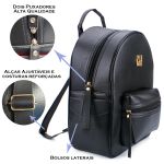 Mochila Couro Ecológico Preta Zuí Brasil