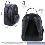 Mochila Couro Ecológico Preta Zuí Brasil