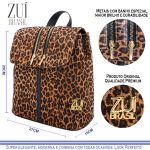 Mochila Bolsa Duplo Zíper Onça Zuí Brasil