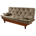 Sofá Cama Bege Caribe Reclinável em Suede + Duas Banquetas