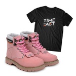 Kit Bota ACT Second Shift Rose + Camiseta Preta