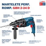 MARTELETE PERFURADOR/ROMPEDOR 820W(GBH2-24D) 110V - BOSCH