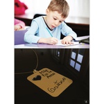 Colar personalizado banhado a ouro placa com escrita de filho (a) 