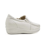Sapato Feminino Mocassim Comfort Anatomico Branco