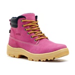 Coturno Feminino Couro Nobuck Pink 256c Atron Shoes