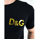 Camiseta Dolce G Preto Logo Ouro