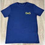 Camiseta Dolce G Azul Marinho Logo Ouro