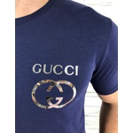 Camiseta Gucci Marinho Logo Prata