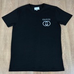 Camiseta Gucci Preto Logo Prata