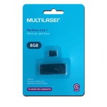 Pen Drive 2 em 1 Leitor USB + Cartão de Memória 8GB Preto Multilaser - MC161