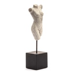 Escultura Busto Feminino Em Poliresina Off White 