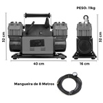 Compressor de Ar Dandaro Off Road 150 PSI 12V Duplo Pistão