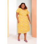 Vestido Amarelo Floral - Plus Size