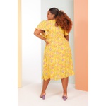 Vestido Amarelo Floral - Plus Size