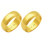 Alianças de casamento e noivado em ouro 18k. 750 tradicional 7 mm
