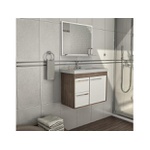 Gabinete De Banheiro Cerocha Procion Munique Com Branco 63,0cm