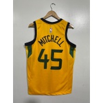 Regata Nba Utah Jazz Silk amarela (jogador) Mitchell 45