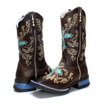 Bota Texana feminina Franca Boots cruz azul fb035 