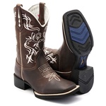 Bota Texana Franca Boots bico quadrado FLOATER linha branca 