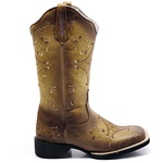 Bota Texana Feminina Franca Boots Hopper em Couro Legítimo Envelhecida