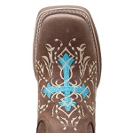 Bota Texana Feminina Franca Boots bordada cruz azul. 