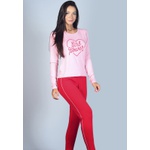 Pijama Inverno Rosê e Vermelho Girl Power em Viscolycra - DIVERSOS