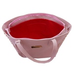 Kit 3 Bolsas Feminina Rose Sacola De Ombro Transversal Grande Forrada Em Vermelho + Bolsa Saco + Carteira Necessaire