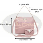 Kit 2 Bolsas Bag Feminina Transversal Willibags Rosa