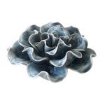 Flor Decorativa Cerâmica Azul