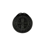 Pingente Medalha de São Bento Ródio Negro em Prata 925